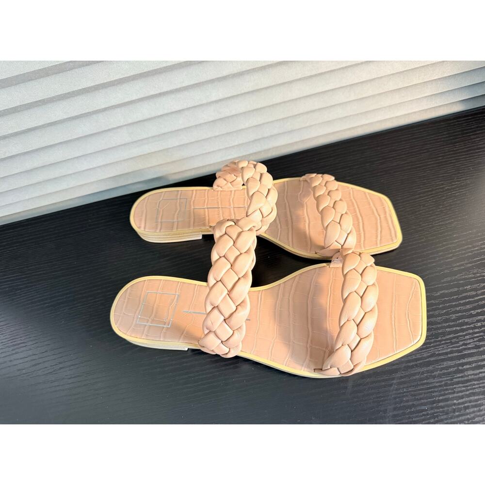 Dolce Vita Indy Braided Double Strap Slide Sandals Nude Beige Women’s Size 10